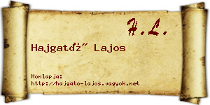 Hajgató Lajos névjegykártya